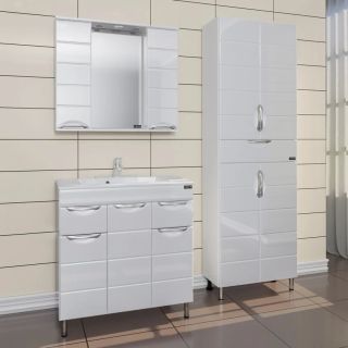 Зеркальный шкаф с подсветкой СанТа Родос 106017 80см белый